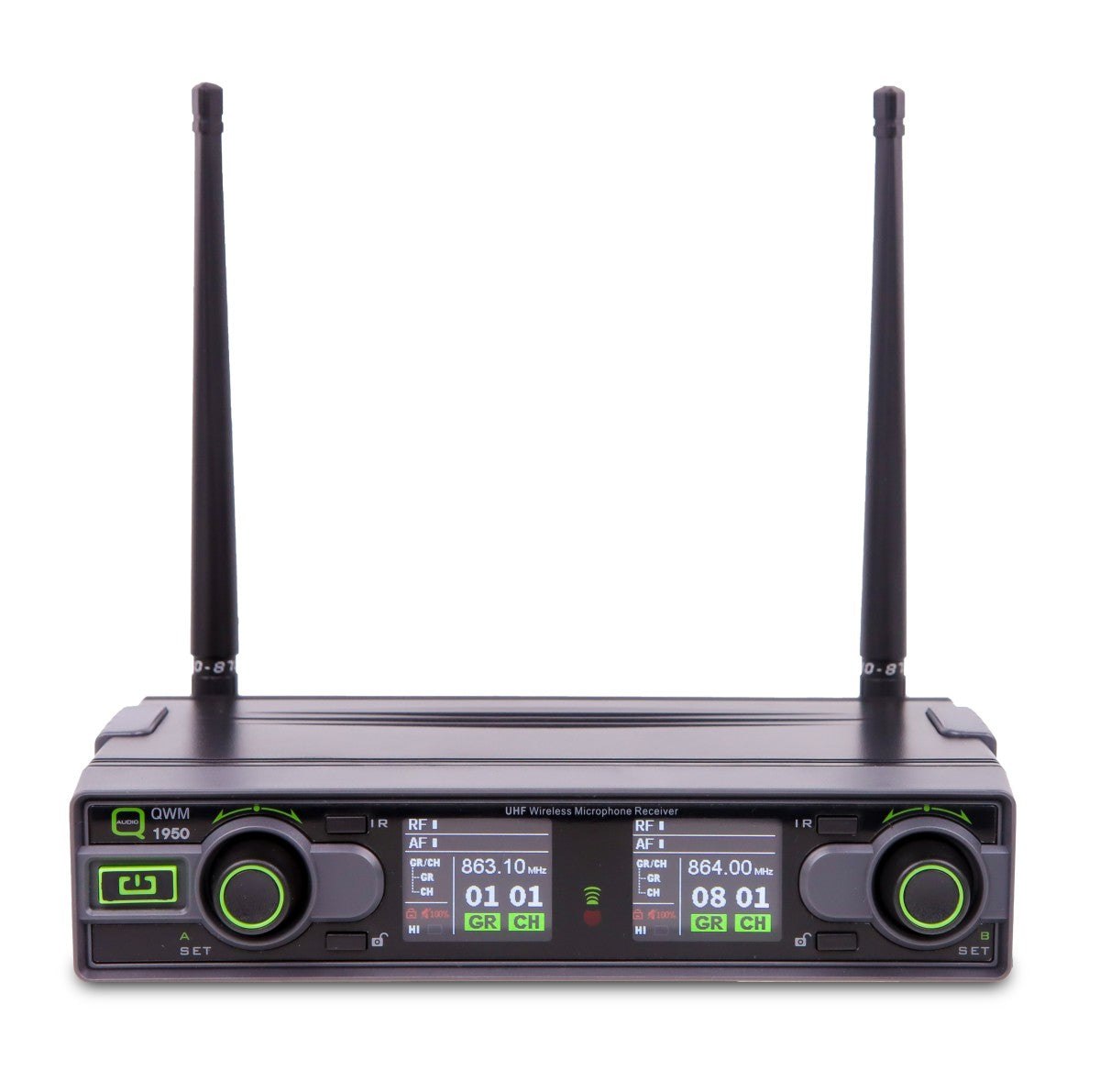 Q-Audio QWM 1950 HH UHF Antenna Diversity Dual Wireless Handheld System