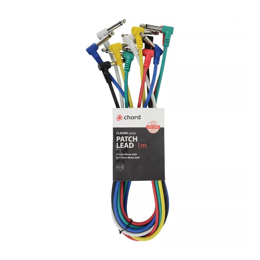 Chord Multi-Colour 1m Patch Cables – 6-Pack Guitar & Audio Leads 1