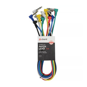 Chord Multi-Colour 1m Patch Cables – 6-Pack Guitar & Audio Leads 1
