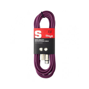 Stagg SMC6-CPP - 6m XLR to XLR Balanced Microphone Cable Purple 1