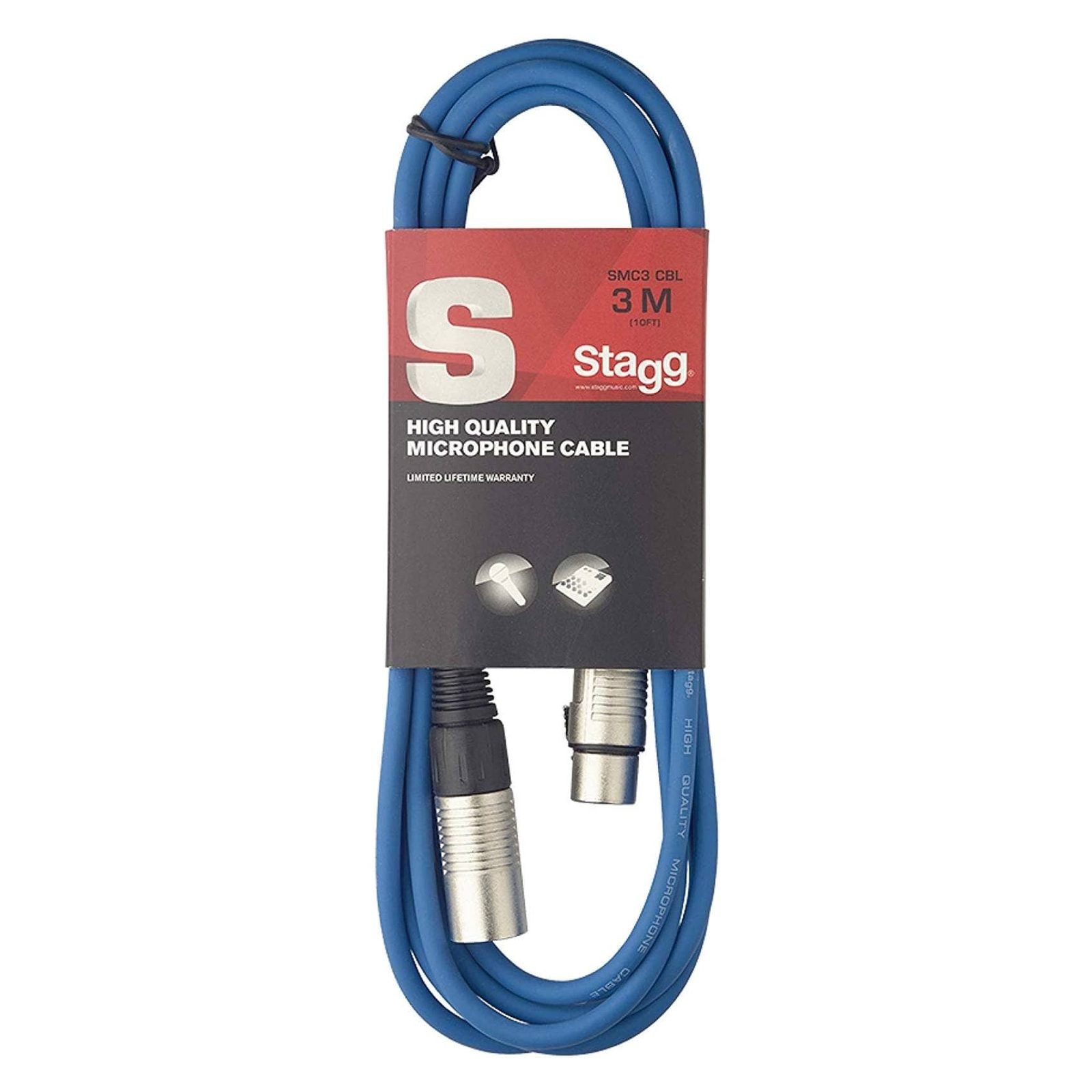 Stagg SMC3 3m XLR Male to Female Cable - Blue 2