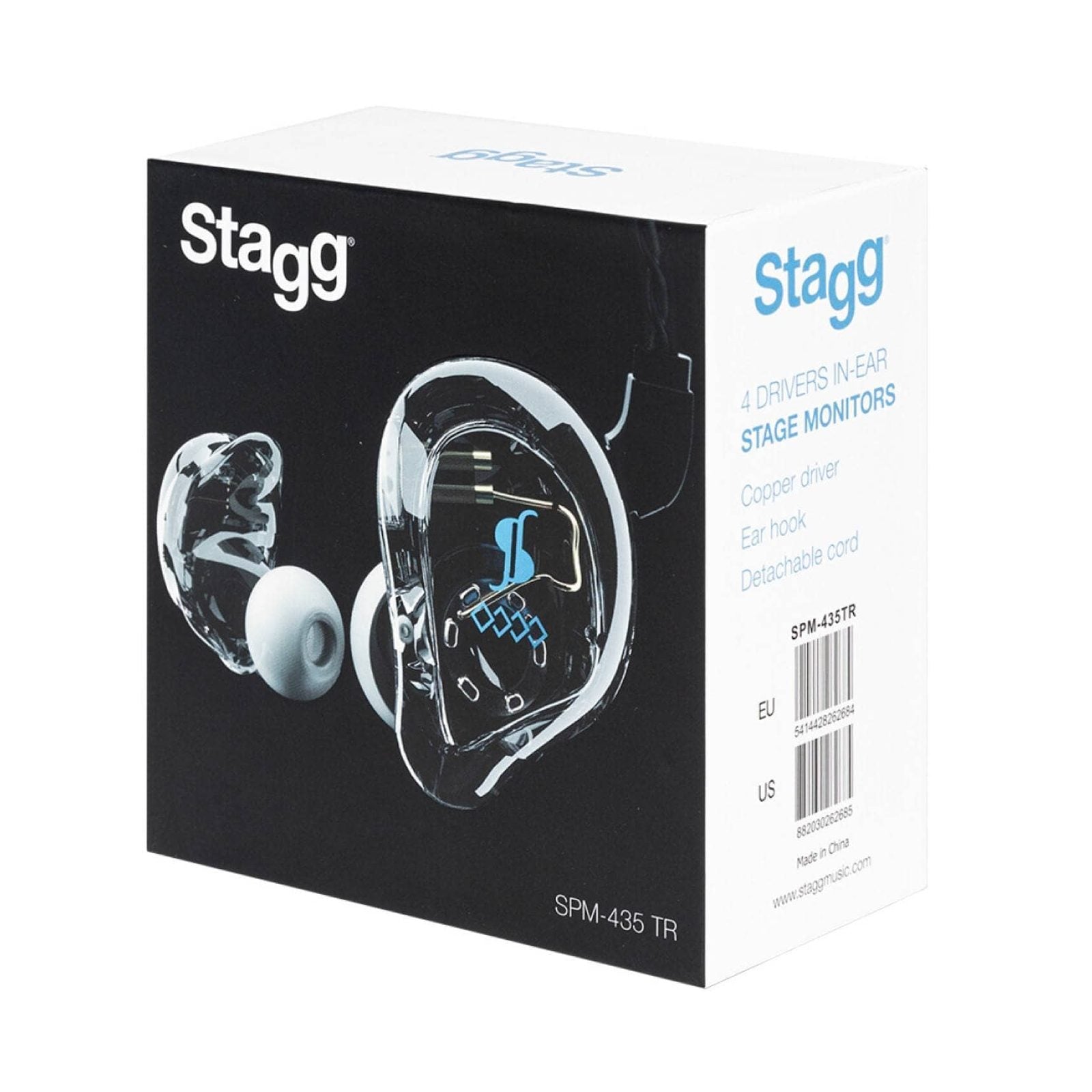 Stagg SPM-435 4 Driver Sound-Isolating In-Ear Monitors, Transparent 7