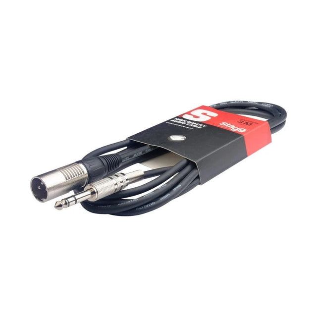 Stagg SAC3PSXM Balanced TRS Jack to XLR Male Audio Cable — 3M 1