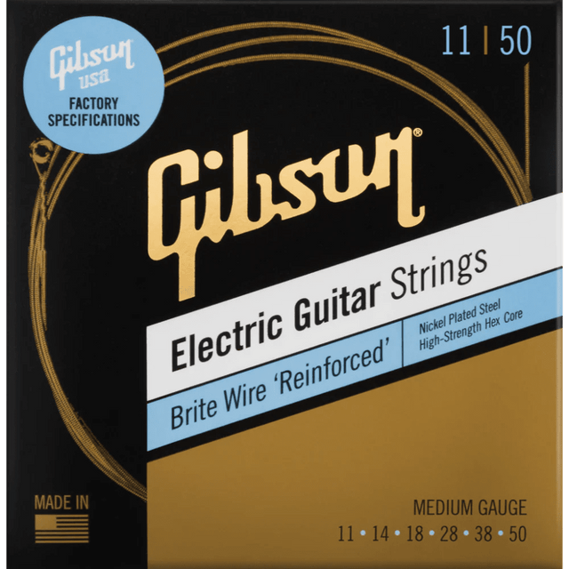 Gibson Brite Wire Reinforced 11 - 50 Electric Guitar Strings 1