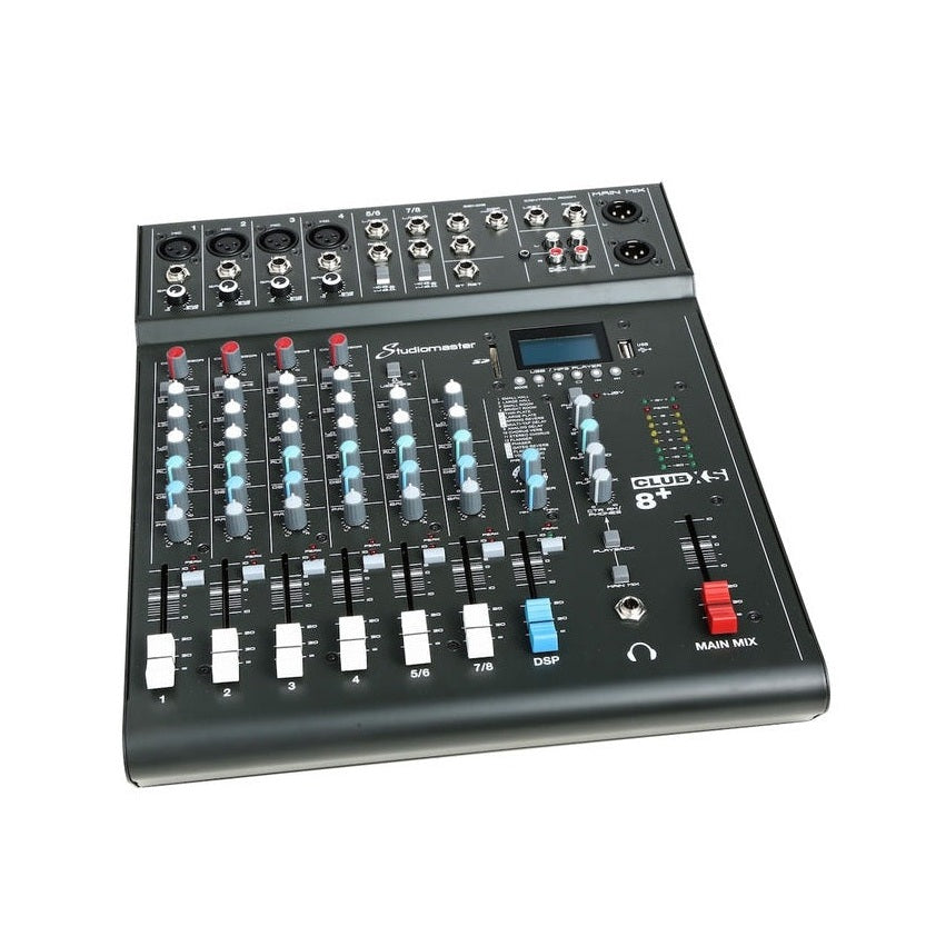 Studiomaster CLUB XS8+ 8-Channel Mixing Desk with Bluetooth, USB/SD & DSP Effects 2