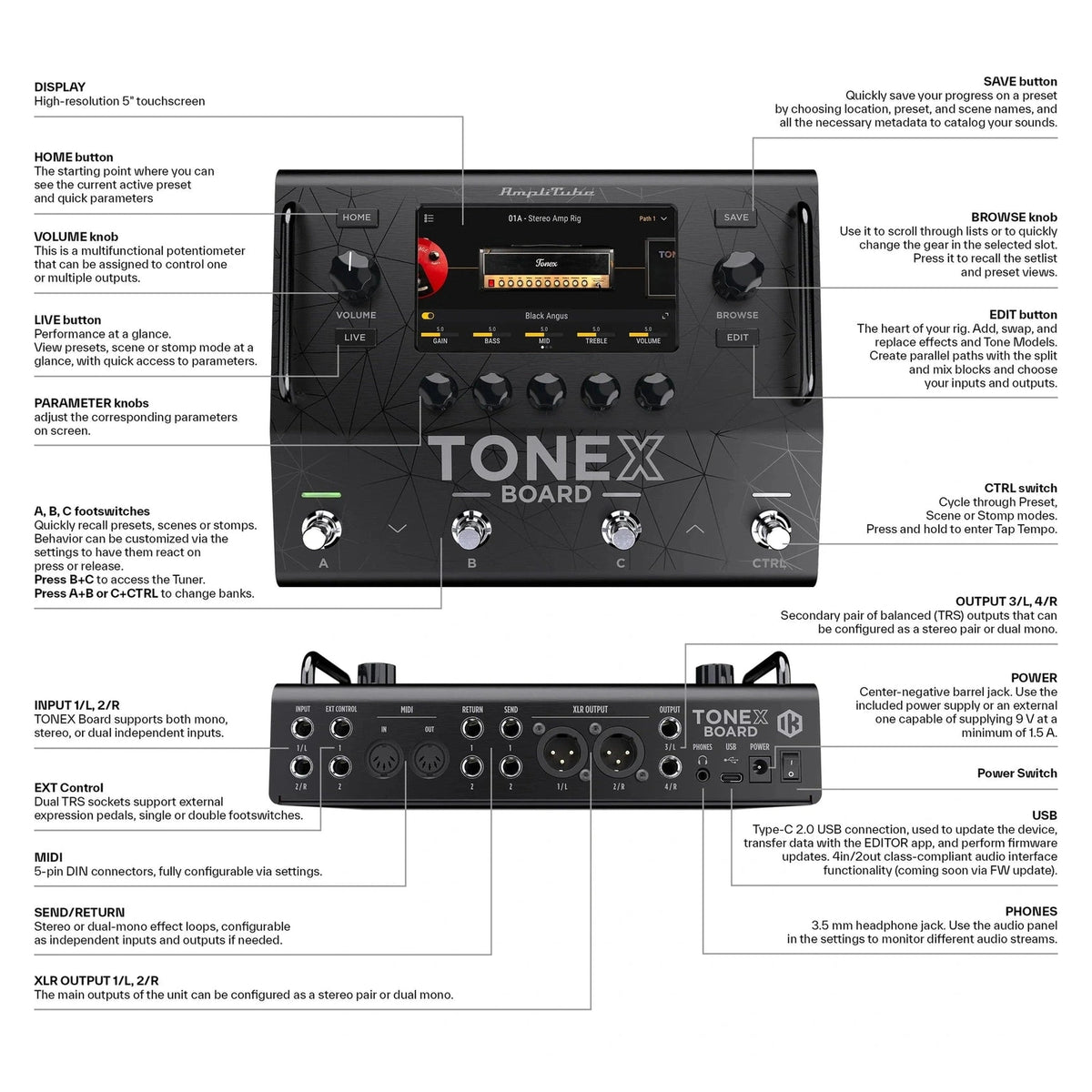 IK Multimedia TONEX Board Guitar Amp Modeller Pedal 2