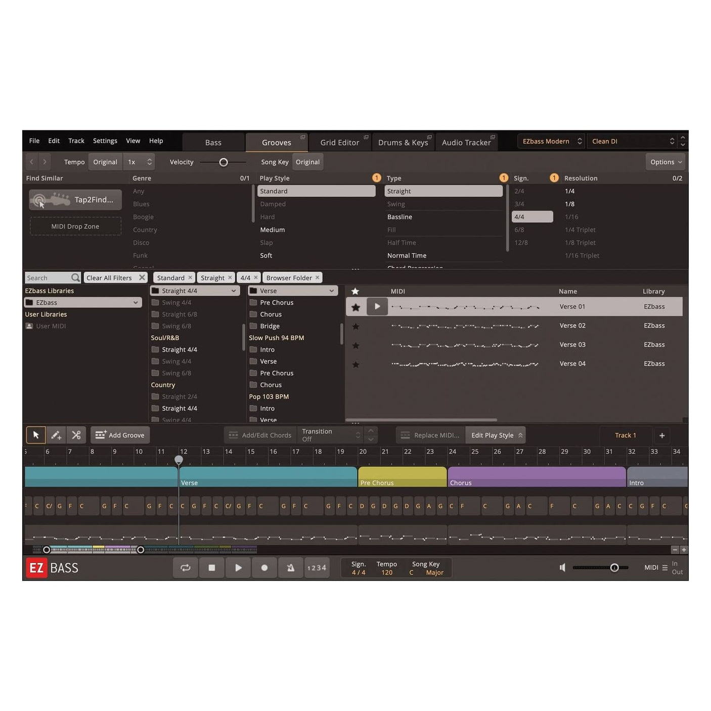 Toontrack EZBass (Download) Grooves