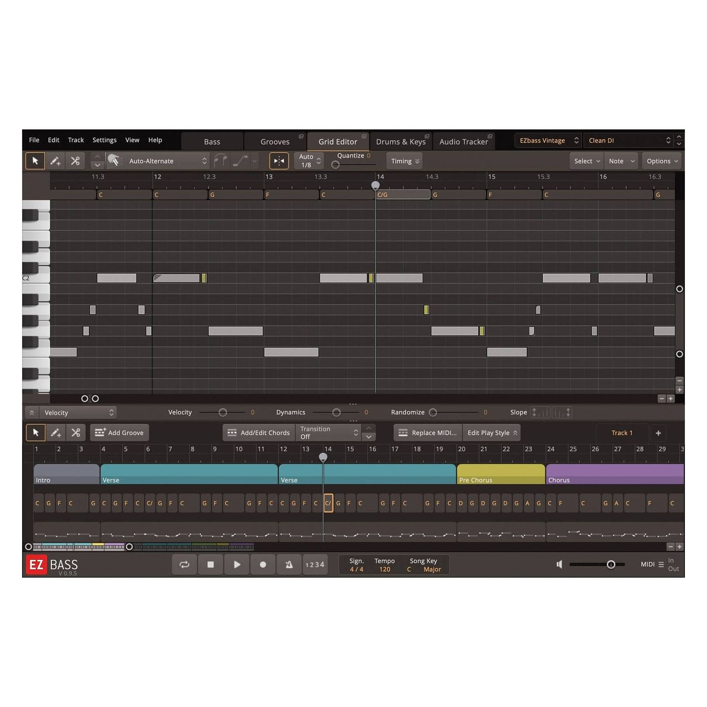 Toontrack EZBass (Download) Grid