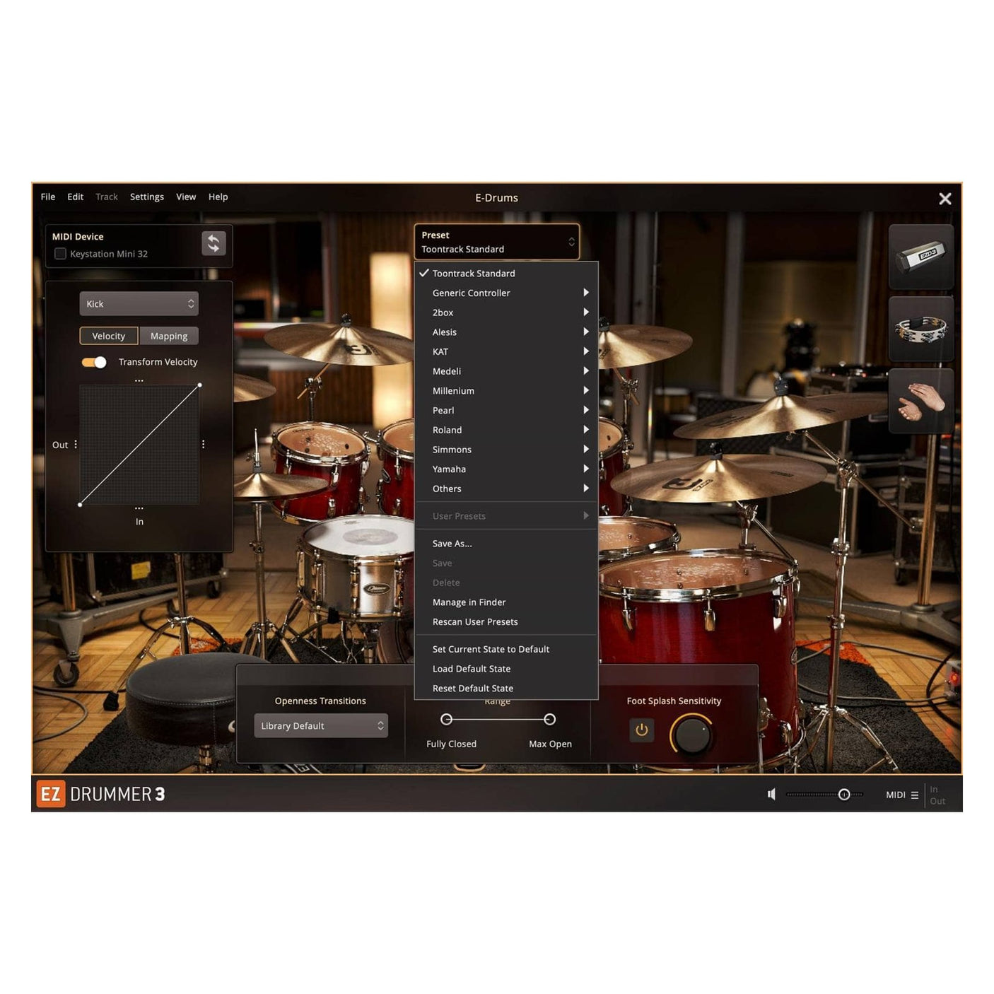 Toontrack EZDrummer 3 UI
