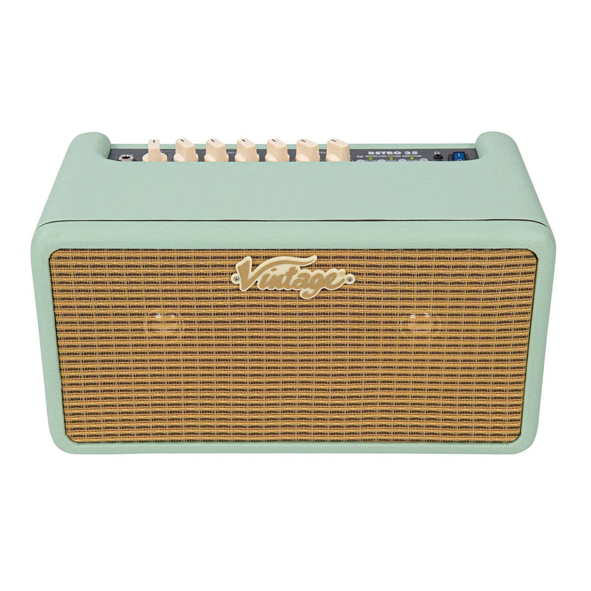 Vintage Retro 15W Guitar Amplifier with Bluetooth & Effects Mint Green 2
