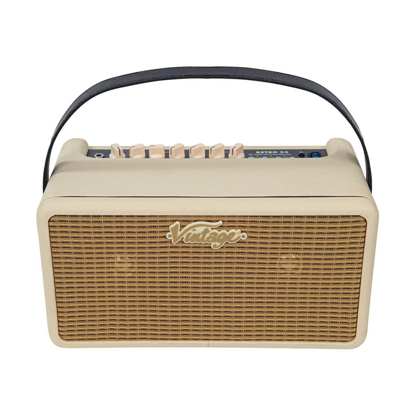 Vintage Retro 25W Guitar Amplifier with Bluetooth & Drum Machine Vintage White 1