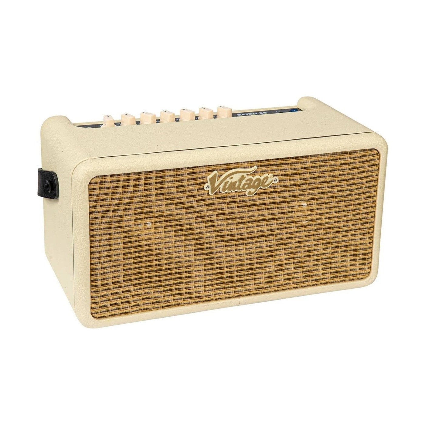 Vintage Retro 25W Guitar Amplifier with Bluetooth & Drum Machine Vintage White 3