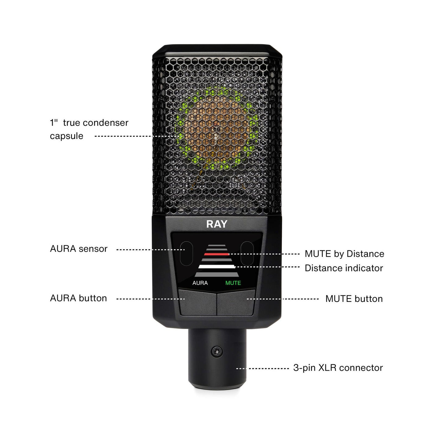 Lewitt RAY Condenser Microphone with AURA Vocal Autofocus Technology 8