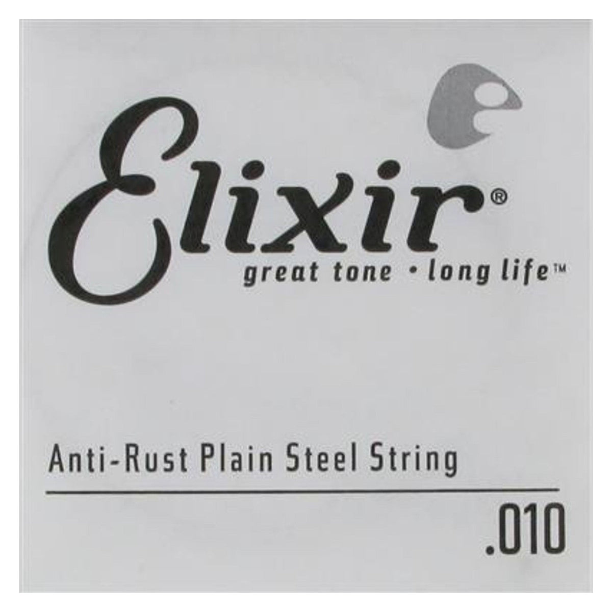 Elixir Anti-Rust Plated Plain Steel Single Guitar String, .010 1