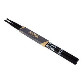 Vic Firth NOVA N5AB Black Drumsticks, 5A, Wood Tip — Pair 1